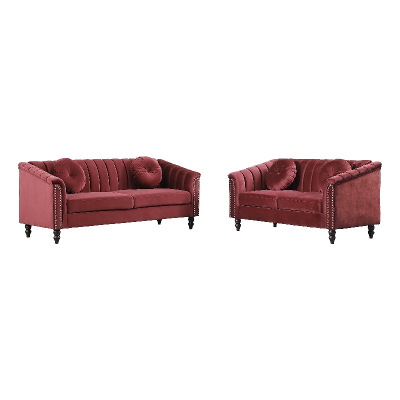 FUOROLA Mirando 2 Piece Living Room Set  Red