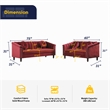 FUOROLA Mirando 2 Piece Living Room Set  Red