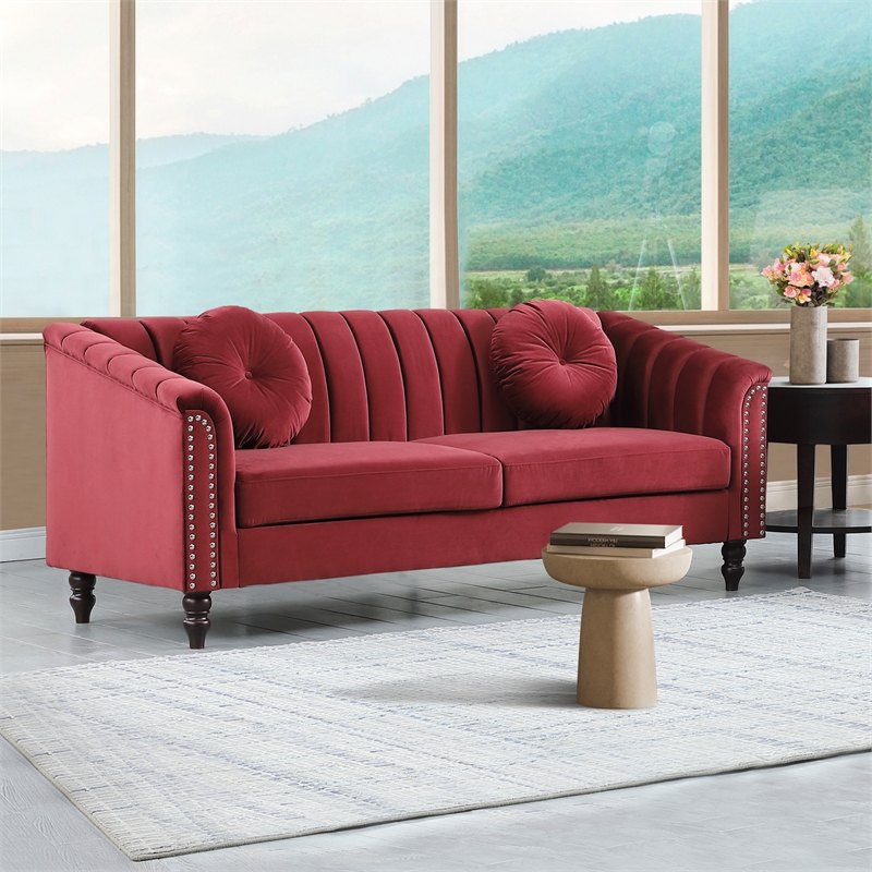 FUOROLA Mirando 2 Piece Living Room Set  Red