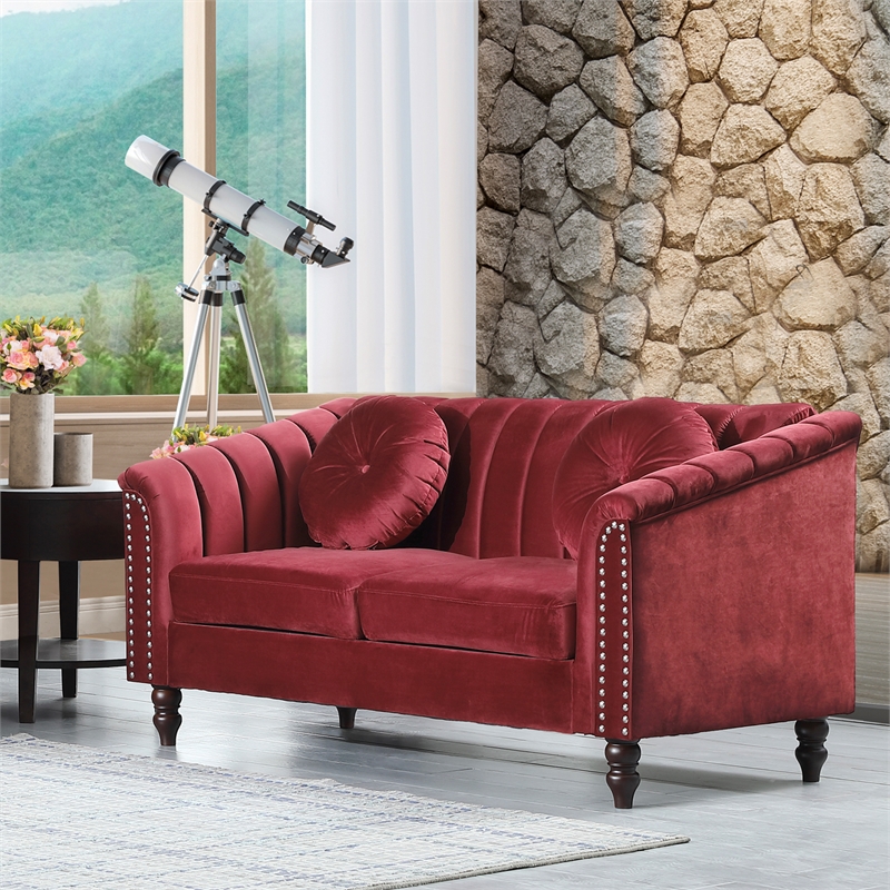 FUOROLA Mirando 2 Piece Living Room Set  Red
