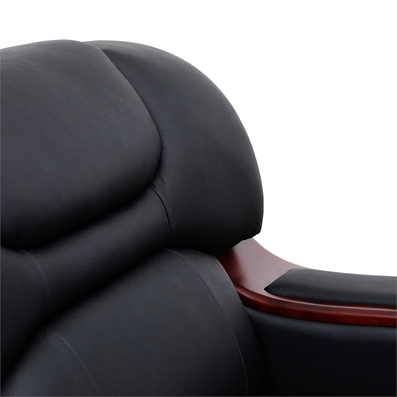 Star Home Living 3 Pieces Genuine Leather Living Room Set in Black