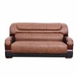 Star Home Living 3 Pieces Genuine Leather Living Room Set in Brown