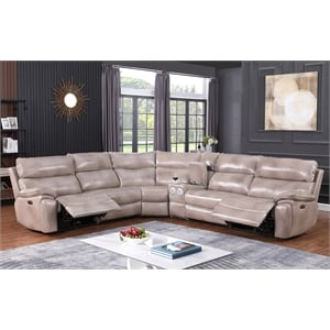 Star Home Living Functional Tan Genuine Leather Sofa Living Room Set