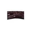 Star Home Living Leather Upholstered 6-Piece Reclining Sofa Set in Brown
