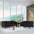 FUOROLA Mirando 2 Piece Living Room Set  Black