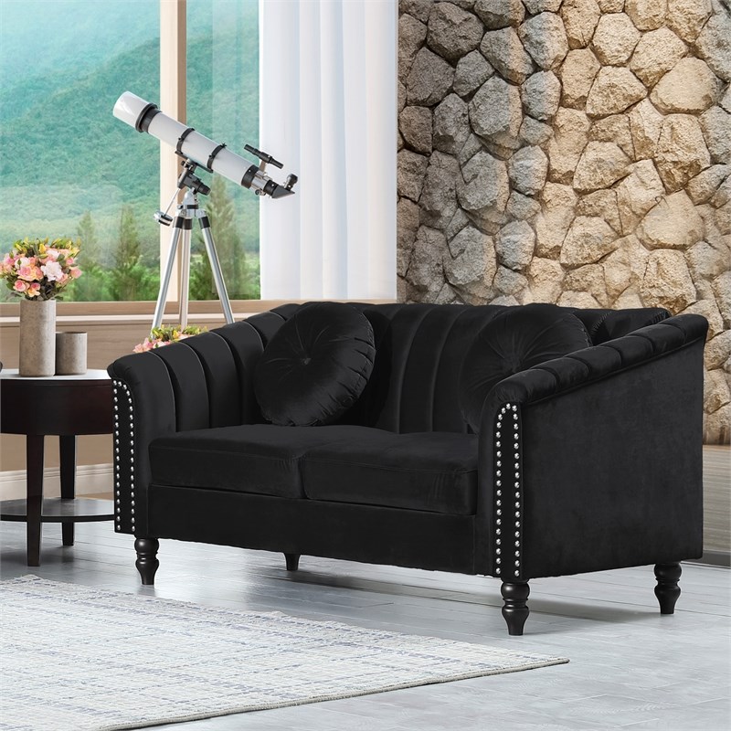 FUOROLA Mirando 2 Piece Living Room Set  Black