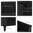 Jessica 3 Pieces Black Microfiber Living Room Set Modern Velvet Sofa Set pillow