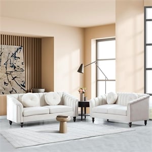 FUOROLA Mirando 2 Piece Living Room Set white