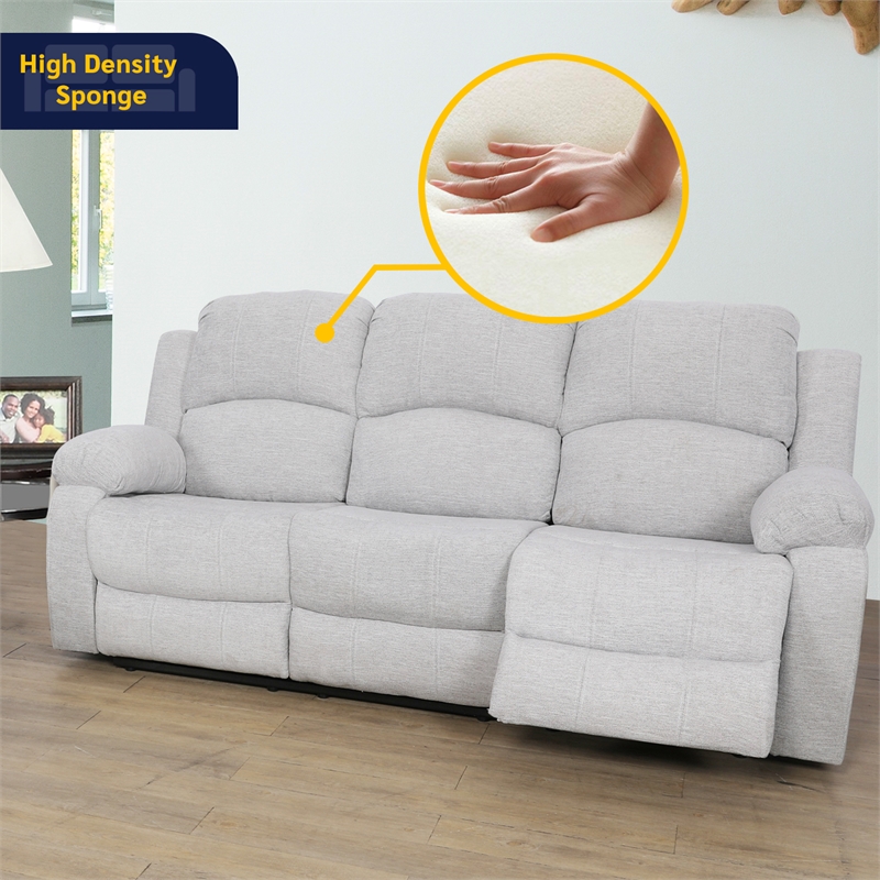 Star Home Living Corp Nikki 2-Piece Modern Microfiber Recliner Sofa Set in White