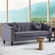 Jessica 2 Pieces Gray Microfiber Living Room Set Modern Velvet Sofa Set pillow