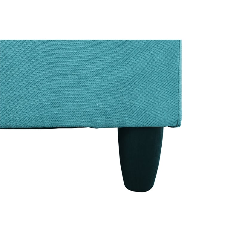 Starhome L Shaped Green Couch with Storage Ottoman(Pillows Included) Microfiber