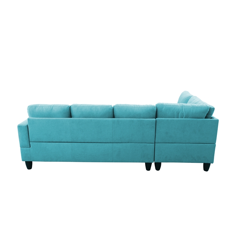 Starhome L Shaped Green Couch with Storage Ottoman(Pillows Included) Microfiber