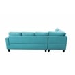 Starhome L Shaped Green Couch with Storage Ottoman(Pillows Included) Microfiber
