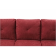 Starhome L Shaped Red Couch with Storage Ottoman(Pillows Included) Microfiber