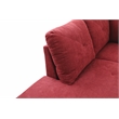 Starhome L Shaped Red Couch with Storage Ottoman(Pillows Included) Microfiber