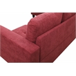 Starhome L Shaped Red Couch with Storage Ottoman(Pillows Included) Microfiber