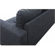 Starhome L Shaped Black Gray Couch with Ottoman(Pillows Included) Microfiber