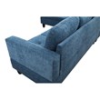 Starhome L Shaped Blue Couch with Ottoman(Pillows Included) Microfiber