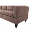 Starhome L Shaped Brown Couch with Ottoman(Pillows Included) Microfiber