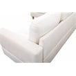Starhome L Shaped White Couch with Ottoman(Pillows Included) Microfiber
