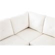 Starhome L Shaped White Couch with Ottoman(Pillows Included) Microfiber