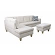 Starhome L Shaped White Couch with Ottoman(Pillows Included) Microfiber