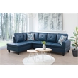 Starhome L Shaped Denim Couch with Storage Ottoman(Pillows Included) Microfiber