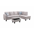Starhome L Shaped Gray Couch with Storage Ottoman(Pillows Included) Microfiber