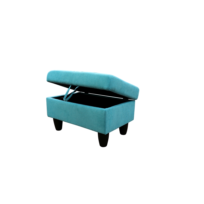 Starhome L Shaped Green Couch with Storage Ottoman(Pillows Included) Microfiber