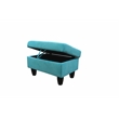 Starhome L Shaped Green Couch with Storage Ottoman(Pillows Included) Microfiber