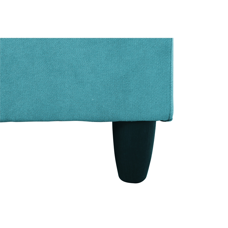 Starhome L Shaped Green Couch with Storage Ottoman(Pillows Included) Microfiber