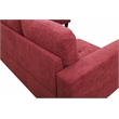 Starhome L Shaped Red Couch with Storage Ottoman(Pillows Included) Microfiber