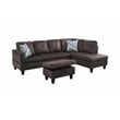 Starhome L Shaped Chocolate Couch with Ottoman(Pillows Included) Microfiber
