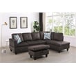 Starhome L Shaped Chocolate Couch with Ottoman(Pillows Included) Microfiber