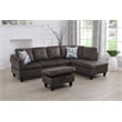 Starhome L Shaped Chocolate Couch with Ottoman(Pillows Included) Microfiber