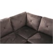 Starhome L Shaped Chocolate Couch with Ottoman(Pillows Included) Microfiber
