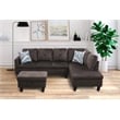 Starhome L Shaped Chocolate Couch with Ottoman(Pillows Included) Microfiber