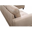 Starhome L Shaped Beige Couch with Ottoman(Pillows Included) Microfiber
