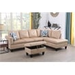 Starhome L Shaped Beige Couch with Ottoman(Pillows Included) Microfiber