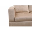 Starhome L Shaped Beige Couch with Ottoman(Pillows Included) Microfiber