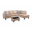 Starhome L Shaped Beige Couch with Ottoman(Pillows Included) Microfiber