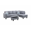 Starhome L Shaped Gray Couch with Ottoman(Pillows Included) Microfiber