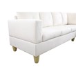 Starhome L Shaped White Couch with Ottoman(Pillows Included) Microfiber