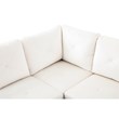 Starhome L Shaped White Couch with Ottoman(Pillows Included) Microfiber