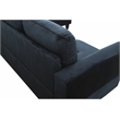Starhome L Shaped Black Couch with Ottoman(Pillows Included) Microfiber