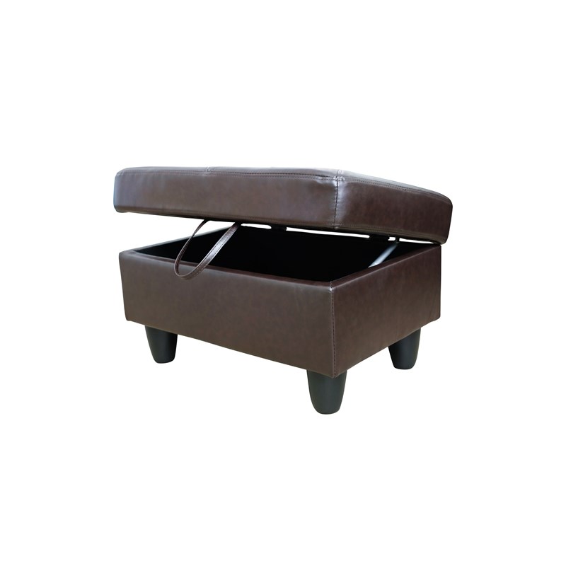 Starhome L Shaped Brown Couch with Ottoman(Pillows Included) Microfiber