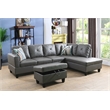 Starhome L Shaped Gray Couch with Ottoman(Pillows Included) Microfiber