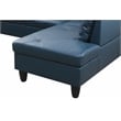 Starhome L Shaped Denim Couch with Storage Ottoman(Pillows Included) Microfiber