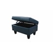Starhome L Shaped Denim Couch with Storage Ottoman(Pillows Included) Microfiber