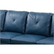 Starhome L Shaped Denim Couch with Storage Ottoman(Pillows Included) Microfiber